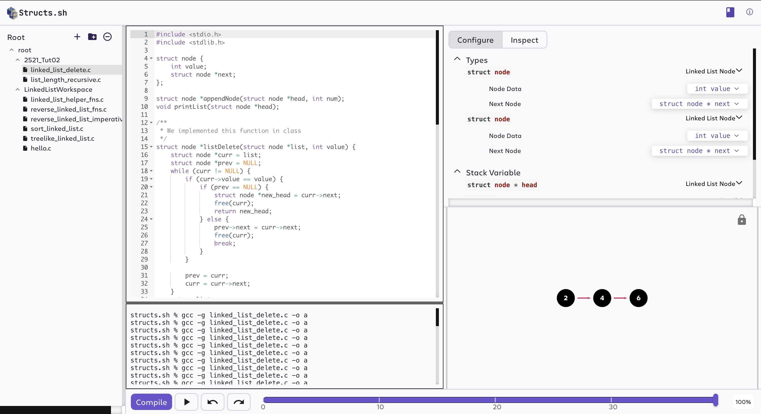 Linked List Debugger